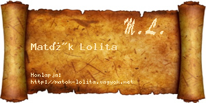 Matók Lolita névjegykártya